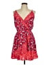 Express 100% Rayon Floral Red Casual Dress Size L - photo 1