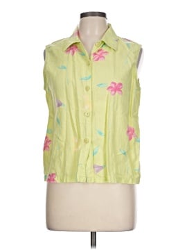 Lemon Grass Sleeveless Button Down Shirt