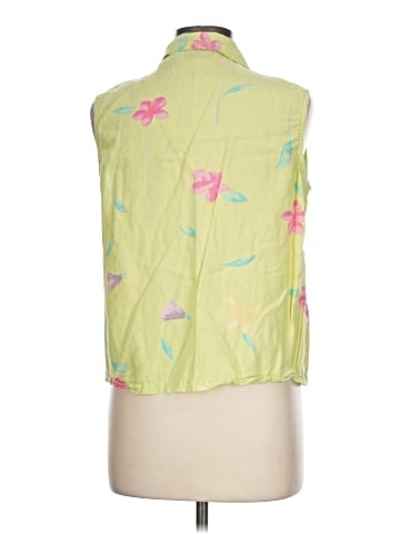 Lemon Grass Sleeveless Button-Down Shirt (view 2)