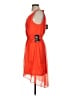 Express 100% Polyester Orange Cocktail Dress Size S - photo 5