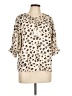 THML Animal Print Ivory 3/4 Sleeve Blouse Size L - photo 1