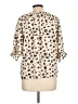 THML Animal Print Ivory 3/4 Sleeve Blouse Size L - photo 2