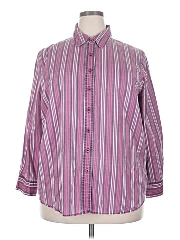 Roaman's 3/4 Sleeve Button-Down Shirt (view 1)