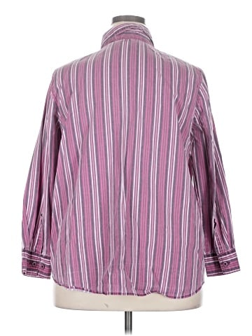 Roaman's 3/4 Sleeve Button-Down Shirt (view 2)