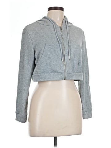 Shein Curve Zip Up Hoodie (view 1)