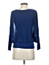 Joseph A. 100% Polyester Blue 3/4 Sleeve Top Size S - photo 2
