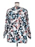 Van Heusen 100% Polyester Floral Silver Long Sleeve Blouse Size XXL - photo 2