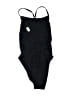 Nike 100% Polyester Solid Black One Piece Swimsuit Size 12uk - photo 2
