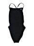 Nike 100% Polyester Solid Black One Piece Swimsuit Size 12uk - photo 1