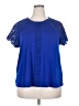 Cable & Gauge Blue Short Sleeve Blouse Size XXL - photo 1
