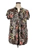 Serengeti Animal Print Black Short Sleeve Blouse Size 1X - photo 1