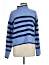 Ultra Flirt Stripes Blue Turtleneck Sweater Size L - photo 1
