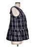 Halogen Plaid Blue Sleeveless Blouse Size L - photo 4