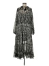 Aqua 100% Polyester Paisley Black Gray Casual Dress Size M - photo 1