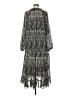 Aqua 100% Polyester Paisley Black Gray Casual Dress Size M - photo 2