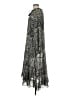 Aqua 100% Polyester Paisley Black Gray Casual Dress Size M - photo 5