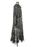 Aqua 100% Polyester Paisley Black Gray Casual Dress Size M - photo 4