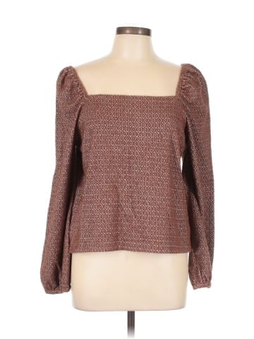 Madewell Jacquard Puff-Sleeve Crop Top (view 1)
