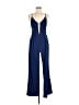 Storee 100% Polyester Solid Blue Jumpsuit Size M - photo 1