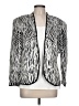 Leslie Fay 100% Polyester Animal Print Silver Blazer Size L - photo 1