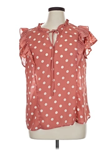 Peach Short Sleeve Blouse (view 1)