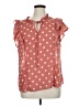 Peach Polka Dots Pink Short Sleeve Blouse Size 1X - photo 1