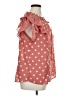 Peach Polka Dots Pink Short Sleeve Blouse Size 1X - photo 4