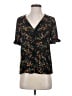 CeCe Floral Black Short Sleeve Blouse Size XS (estimated) - photo 1