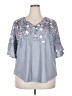 Ofeefan Gray Short Sleeve Blouse Size XXL - photo 1