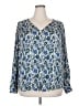 Lane Bryant 100% Polyester Blue Long Sleeve Blouse Size 18 - 20 Plus - photo 1