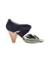 Lien.Do 100% Leather Color Block Green Heels Size 8 1/2 - photo 1
