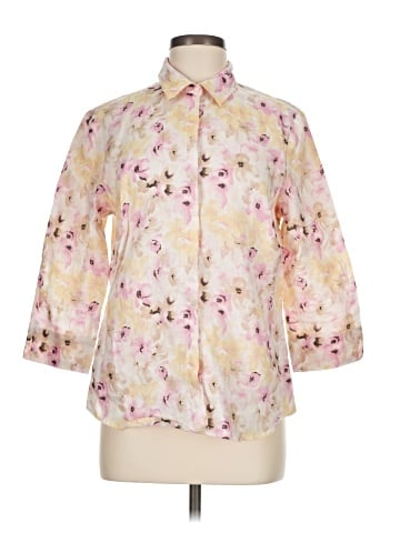 Ann Taylor 3/4 Sleeve Button-Down Shirt (view 1)