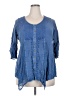 Roaman's 100% Rayon Blue 3/4 Sleeve Blouse Size 20 - photo 1