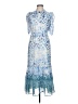 Olivaceous 100% Polyester Floral Blue Cocktail Dress Size L - photo 1