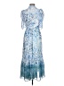 Olivaceous 100% Polyester Floral Blue Cocktail Dress Size L - photo 2