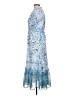 Olivaceous 100% Polyester Floral Blue Cocktail Dress Size L - photo 5