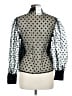 MNG 100% Polyester Polka Dots Black Long Sleeve Blouse Size 6 - photo 2