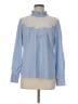 Halogen Solid Blue Long Sleeve Blouse Size M - photo 1