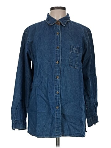 Basic Editions Long Sleeve Button-Down Shirt (view 1)