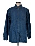 Basic Editions 100% Cotton Blue Long Sleeve Button-Down Shirt Size M - photo 1
