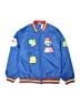 Super Mario 100% Polyester Graphic Blue Track Jacket Size 14 - 16 - photo 1