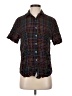 Target 100% Rayon Tweed Black Short Sleeve Button-Down Shirt Size S - photo 1