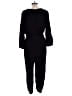 Halogen 100% Viscose Solid Black Jumpsuit Size L - photo 2