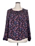 Gibson 100% Polyester Blue Long Sleeve Blouse Size 2X - photo 1