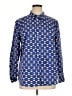 Talbots 100% Cotton Print Blue Long Sleeve Button-Down Shirt Size XL - photo 1