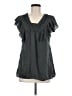 Adiva 100% Polyester Gray Short Sleeve Blouse Size M - photo 1