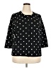 Talbots Outlet 100% Cotton Polka Dots Black 3/4 Sleeve Blouse Size 2X - photo 1