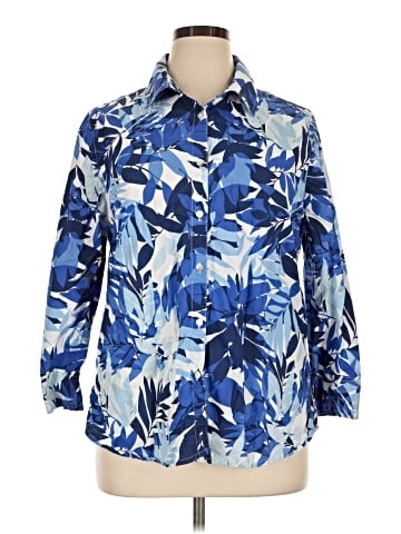 Draper's & Damon's 3/4 Sleeve Button-Down Shirt (view 1)
