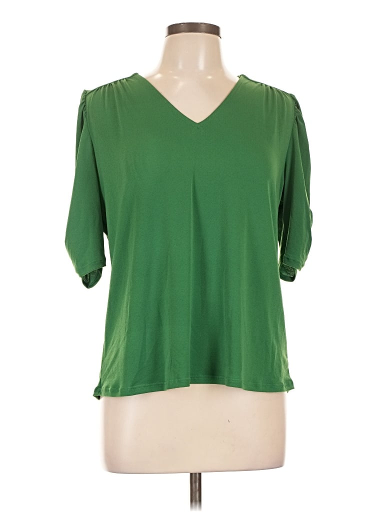 Pre-owned Beacon Short Sleeve Blouse In Green