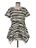 Neiman Marcus Stripes Gray Short Sleeve Blouse Size M - photo 1
